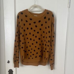Madewell Brown and Black Dot Crew Neck Sweater